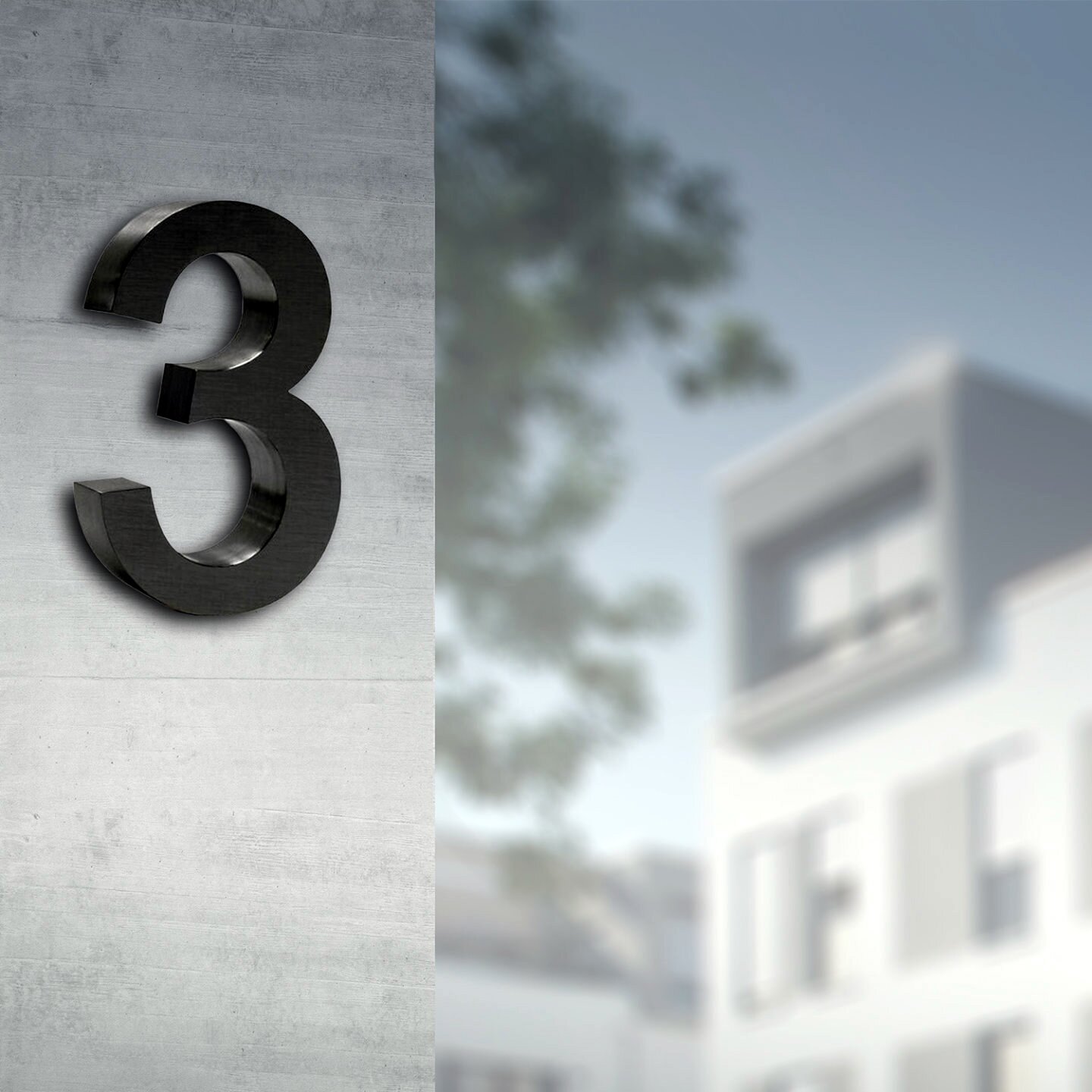 Hausnummern im 3D Look