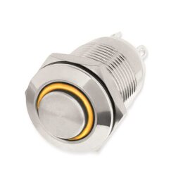 LED-Drucktaster, Ringbeleuchtung orange 12 V, Ø12 mm, 2 A/250 V