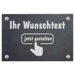 T&uuml;rschild aus Natur Schiefer 300x200 mm inkl....