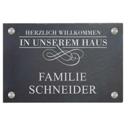 T&uuml;rschild aus Natur Schiefer 300x200 mm inkl....