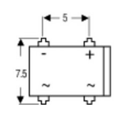 Br&uuml;ckengleichrichter DIL-4 80 V 1 A Einphasig