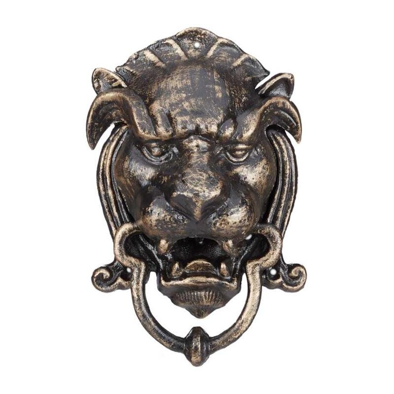 Hstorismus Klingel gefertigt aus Messing Türklingel Löwe Löwenkopf als Antik 