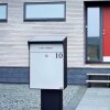 Stand Briefkasten Bjørn schwarz/grau LED-Beleuchtung mit Ruko Sicherheits Schloss