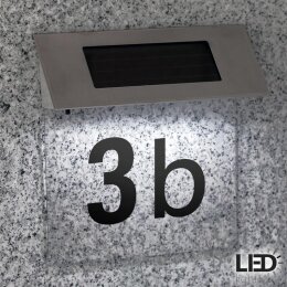 Solar Hausnummer transparenter Hintergrund mit Zahlen- u....