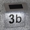 Solar Hausnummer transparenter Hintergrund mit Zahlen- u. Buchstaben