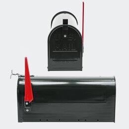 US Mailbox Briefkasten Amerikanisches Design schwarz mit Wandhalterung