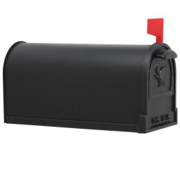 Original US-Mailbox Arlington schwarz lackiert mit eingeprägtem Adler