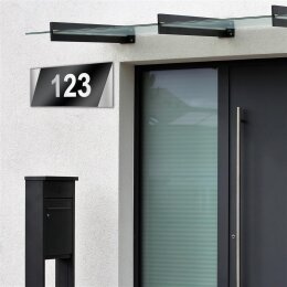 Design Edelstahl Acryl Hausnummer mit tollem 3D Effekt