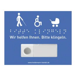 Service Schild für Funkgongs HX Blindenschrift aus...