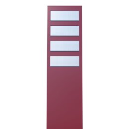 Standbriefkasten Turin Rot mit Edelstahlklappe RAL 3004