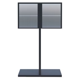 4-Fach Briefkastenanlage Standbriefkasten Tetris Schwarz RAL 9005 mit Edelstahlklappe