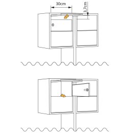 4-Fach Briefkastenanlage Standbriefkasten Tetris Weiß RAL 9016 mit Edelstahlklappe
