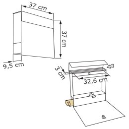 Briefkasten Standbriefkasten Elegance Pro White Schwarz RAL 9005 mit weißer Acrylplatte