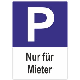 Parkschild Nur für Mieter Parkplatzschild Hochformat...