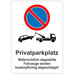 Parkschild Widerrechtlich Privatparkplatz Parkplatzschild...