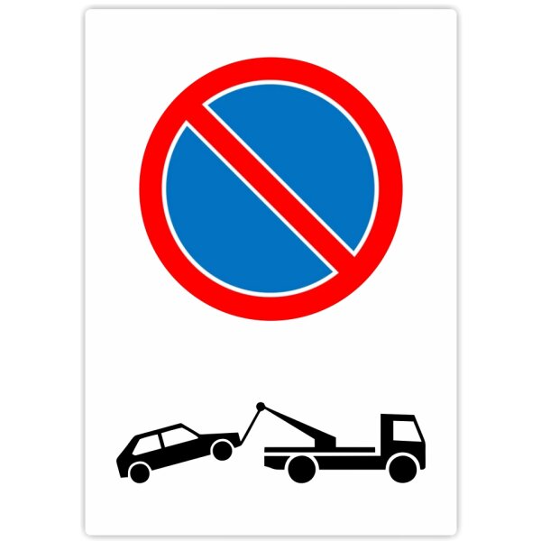 Parkschild Widerrechtlich Privatparkplatz Parkplatzschild mit Symbol Hochformat 20x30 cm