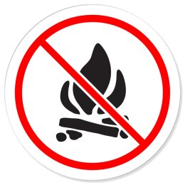 Kein offenes Feuer Feuerstelle Verbotsschild Rundschild