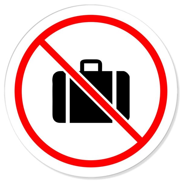 Keine Koffer abstellen Verbotsschild Rundschild