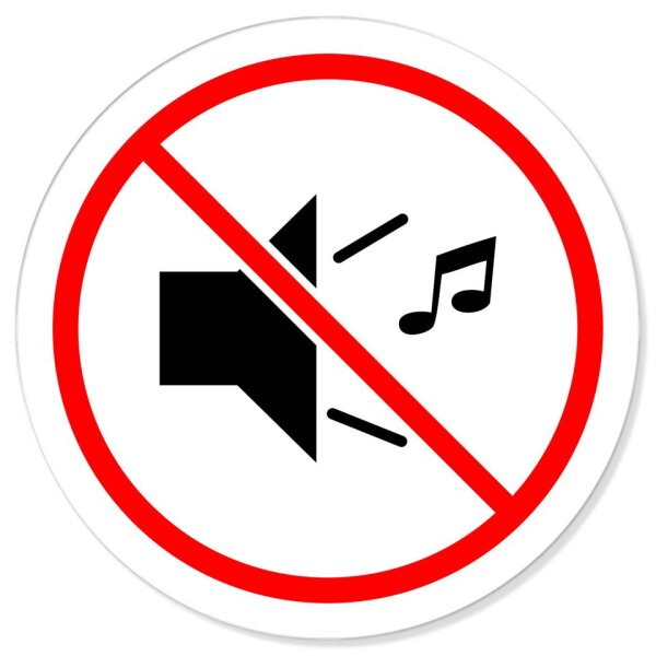 Keine laute Musik Verbotsschild Rundschild