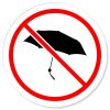 Keine Regenschirme Verbotsschild Rundschild