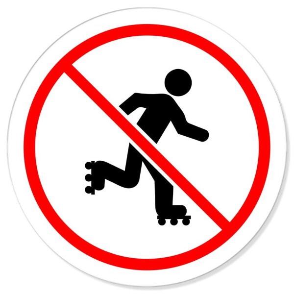 Skaten Rollschuh verboten Verbotsschild Rundschild