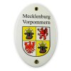 Emailschild oval, 10 x 15 cm, Wappen Mecklenburg Vorpommern