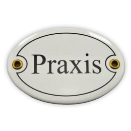 Emailschild oval, 10,5 x 7 cm, Praxis