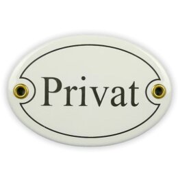 Emailschild oval, 10,5 x 7 cm, Privat