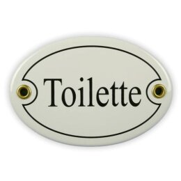 Emailschild oval, 10,5 x 7 cm, Toilette