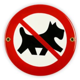 Emailschild rund Ø 15 cm, Hunde verboten