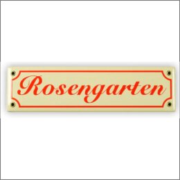 Mini-Straßenschild Rosengarten