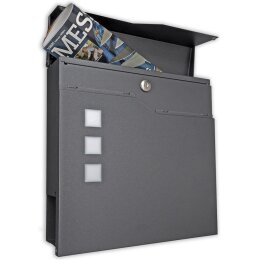 LCD Briefkasten mit Zeitungsfach Eisenglimmer...