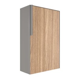 Briefkasten Wandbriefkasten Firona Grau Metallic RAL 9007 mit Holzdekor-Front
