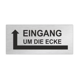 Edelstahlschild EINGANG LINKS 80x35mm