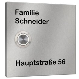 Edelstahl Haustürklingel 100x100mm Premium...