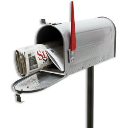 Amerikanischer Briefkasten US Mailbox SILBER mit STANDFU&szlig;