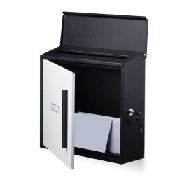 Zweifarbiger Briefkasten Postkasten Mailbox mit Zeitungsfach Schwarz-Weiß