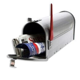 US Mailbox Amerikanischer Briefkasten Postkasten BOX Wandbriefkasten Kult SILBER
